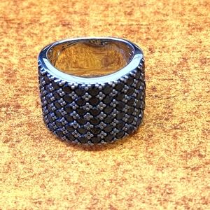 Black Spinel Sterling Ring